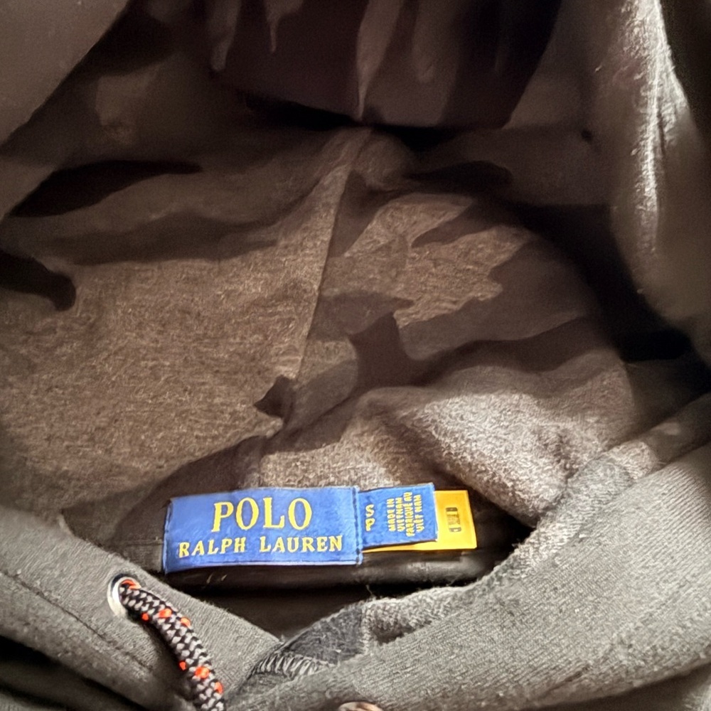 Ralph Lauren Black Hoodie with Orange Polo 67 Logo Camo - Picture 5 of 5